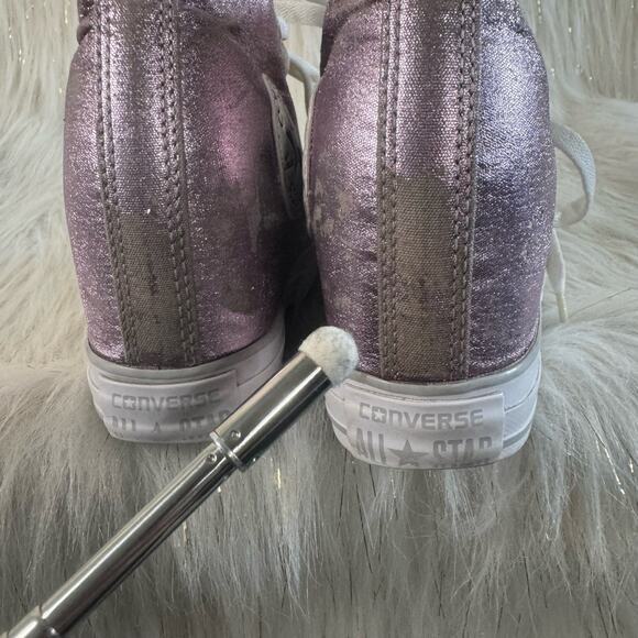 Converse Womens CTAS Lux Mid Wedge Sneakers Shoes Pink 556779C Textile 6.5 - Picture 8 of 11